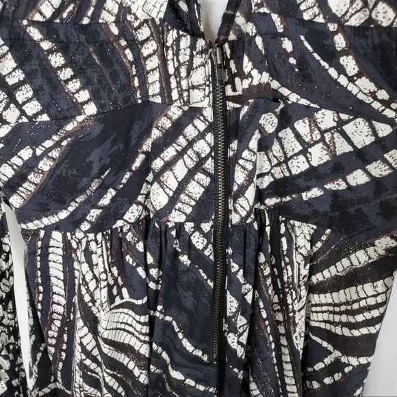 NWT Anthropologie Plenty - Tracy Reese Black White Printed Tiered Dress - Picture 5 of 7